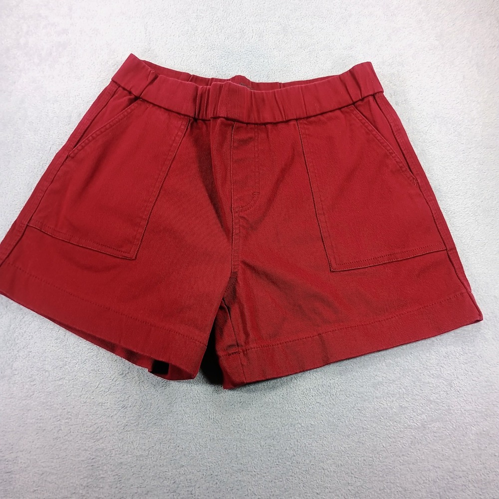 Lee Womens Shorts Red Size 14 Medium Elastic Waist Cotton Blend